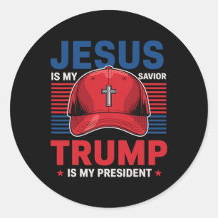 Adesivo Jesus É Meu Salvador Trump É Meu Presidente Cristã