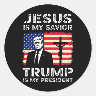 Adesivo Jesus É Meu Salvador Trump É Meu Presidente Trump 