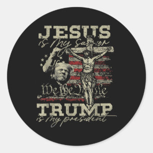 Adesivo Jesus é meu salvador - Trump é meu presidente Usa