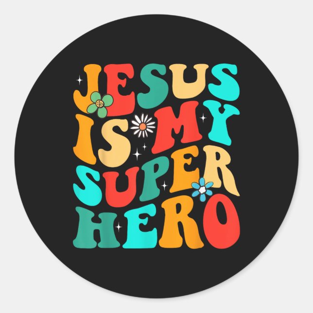 Adesivo Jesus É Minha Camiseta Religiosa Cristã Super-Heró (Frente)