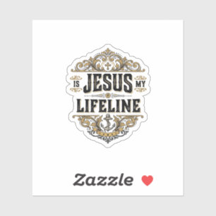 Adesivo Jesus É Minha Linha da Vida Camisa Vintage Cristã