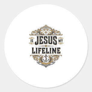 Adesivo Jesus É Minha Linha da Vida Camisa Vintage Cristã