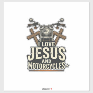 Adesivo Jesus e Motocicletas Desenho de Cristão Motociclis