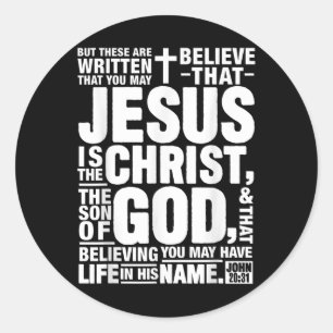 Adesivo Jesus É O Cristo O Filho De Deus John 20 31 Bibl