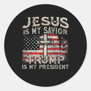 Adesivo Jesus é o meu salvador é o meu presidente american