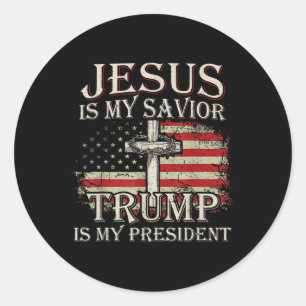 Adesivo Jesus é o meu salvador é o meu presidente american