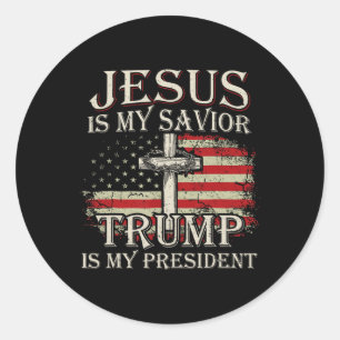 Adesivo Jesus é o meu salvador é o meu presidente american