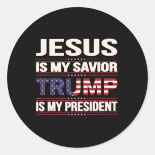 Adesivo Jesus é o meu salvador é o meu presidente american