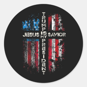 Adesivo Jesus é o meu salvador é o meu presidente american