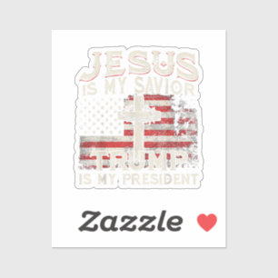 Adesivo Jesus é o meu salvador é o meu presidente american