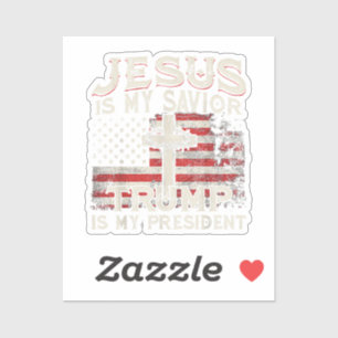 Adesivo Jesus é o meu salvador é o meu presidente american