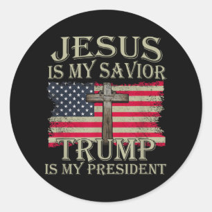 Adesivo Jesus é o meu salvador é o meu presidente american