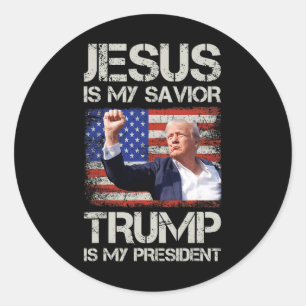 Adesivo Jesus é o meu salvador é o meu presidente american