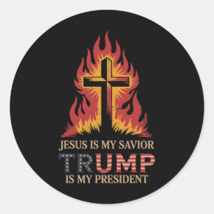 Adesivo Jesus é o meu salvador, traga o meu presidente, Co