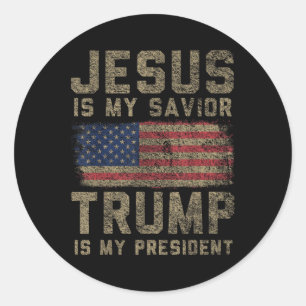 Adesivo Jesus é o meu salvador Trump é o meu presidente _1