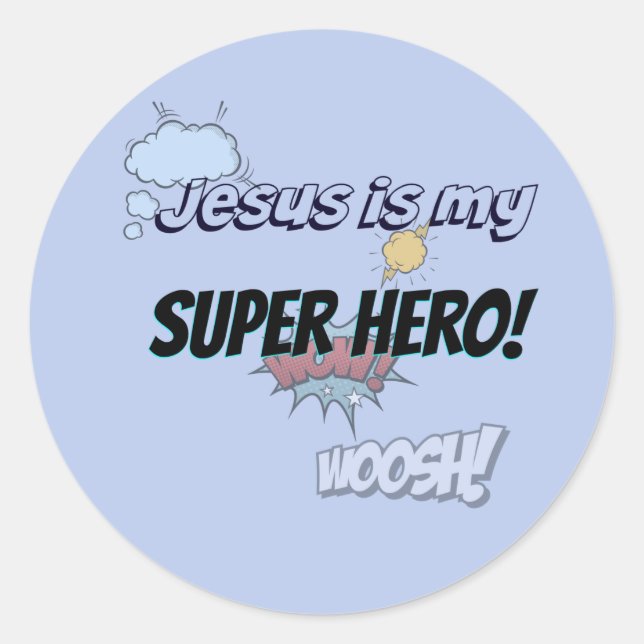 Adesivo Jesus é o meu Super Herói! (Frente)