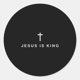 Adesivo Jesus É Rei Cruz Sutil Cristão Minimalista Relig