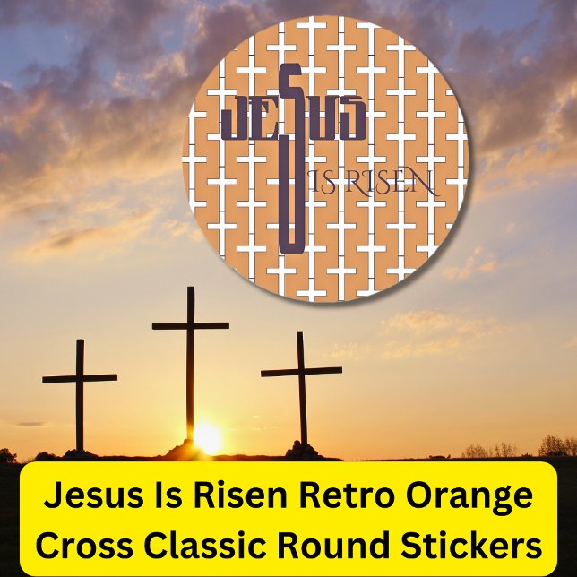 Adesivo Jesus é riscado - Retro Orange Cross (Criador carregado)
