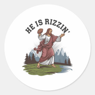 Adesivo Jesus engraçado Ele está Rizzin Jogando Roupas de