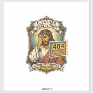 Adesivo Jesus engraçado erro 404 Humor desenvolvedor web p