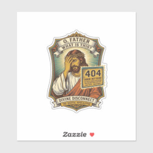 Adesivo Jesus engraçado erro 404 Humor desenvolvedor web p