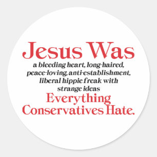 Adesivo Jesus Era um Liberal de Coração Sangrando - Anti G