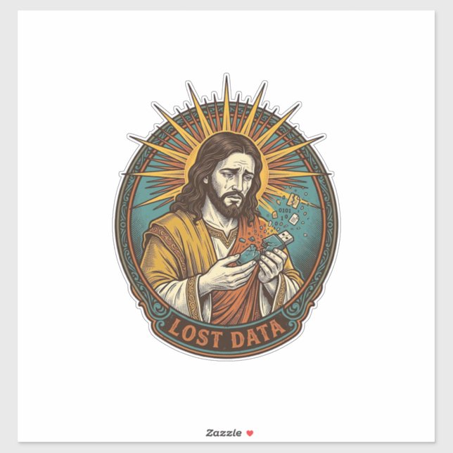 Adesivo Jesus Esmagou a Unidade Flash USB Perda de Dados H (Folha)