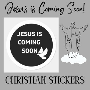 Adesivo Jesus está chegando em breve _pomba o Classic Rou