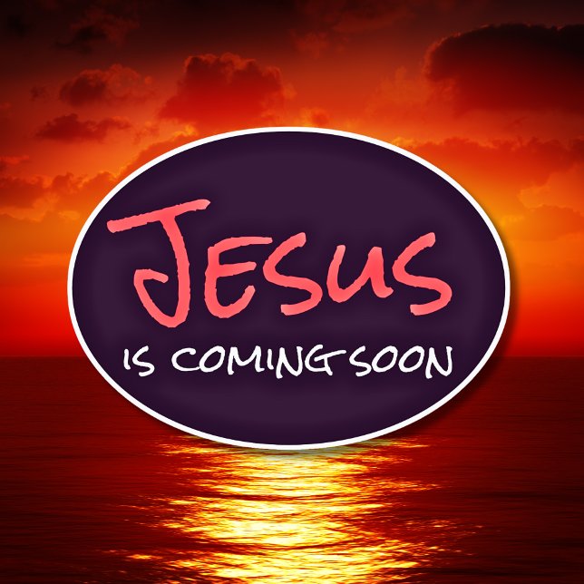 Adesivo Jesus Está Chegando Em Breve Vinheta De Vinil Com  (Jesus Is Coming Soon Custom-Cut Vinyl Sticker)