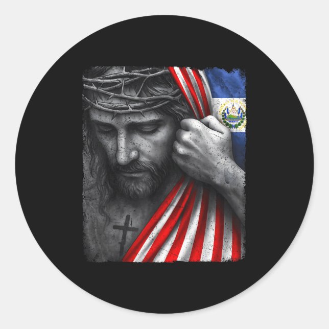 Adesivo Jesus Faith Cross Crown America El Salvador Herita (Frente)