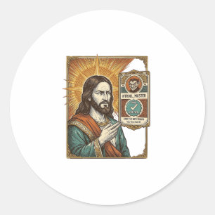 Adesivo Jesus Fake Verificado Marca de Verificação Golpe T