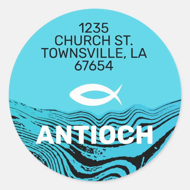Adesivo Jesus Fish Wavy Watts (Frente)