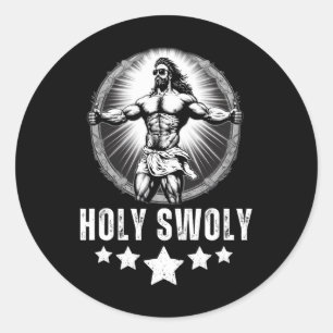Adesivo Jesus Fisiculturismo Fitness Santo Swoly Engraçado