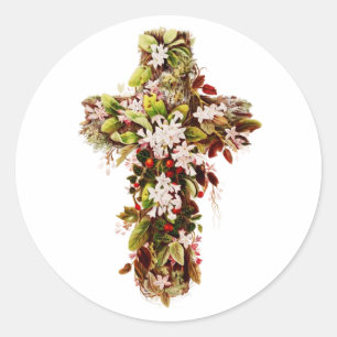 Adesivo Jesus Flor de cruz de Domingo de Páscoa 