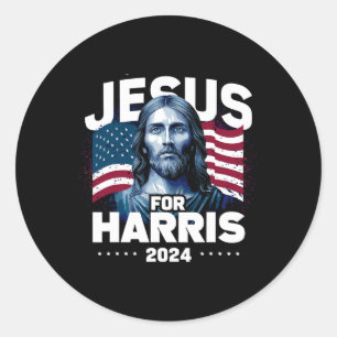Adesivo Jesus For Harris Kamala 2024