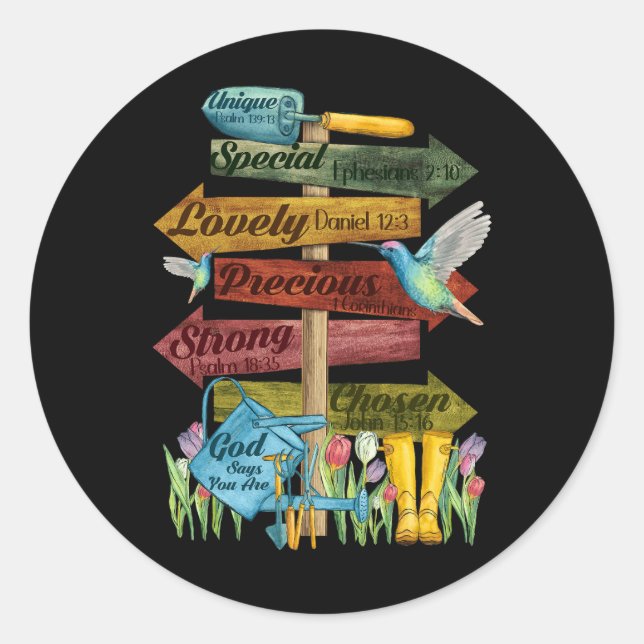 Adesivo Jesus Garden Flor Hummingbird Deus Diz Que Você Va (Frente)