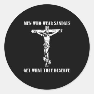 Adesivo Jesus Homens Que Usam Sandálias Recebem o Que Mere