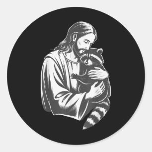 Adesivo Jesus Hugging Raccoon