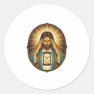 Adesivo Jesus Impaciente Carregando Ampulheta Internet Len