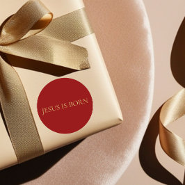 Adesivo Jesus Is Born Christmas Red Sticker