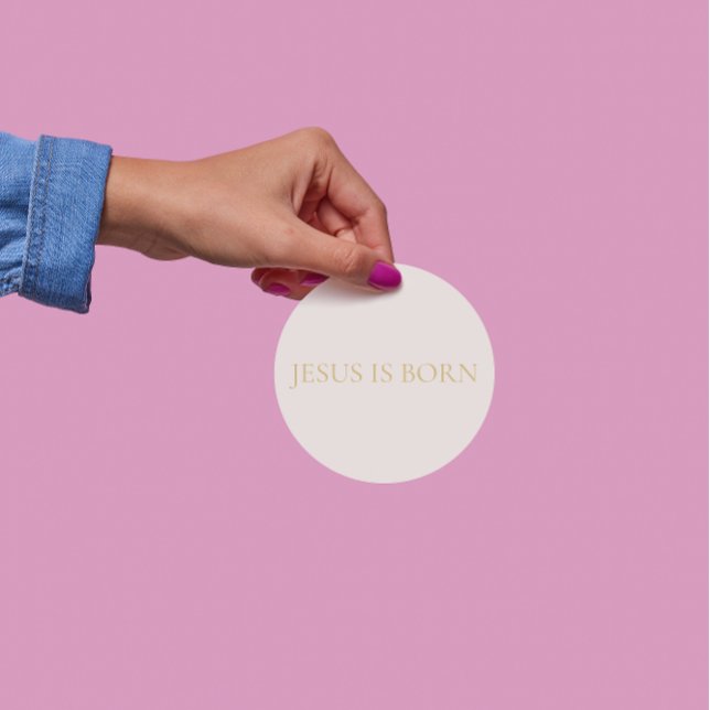 Adesivo JESUS IS BORN Cream Christmas Sticker #2 (Criador carregado)
