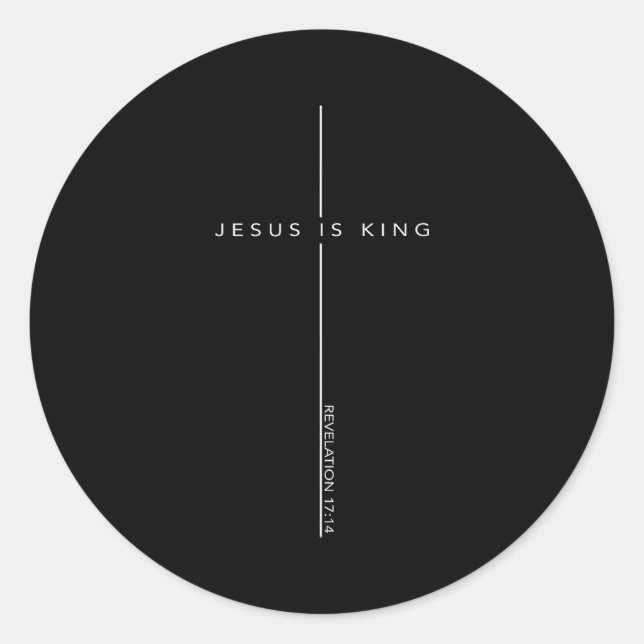 Adesivo Jesus Is King Cross Christian Faith Bible Verse  (Frente)