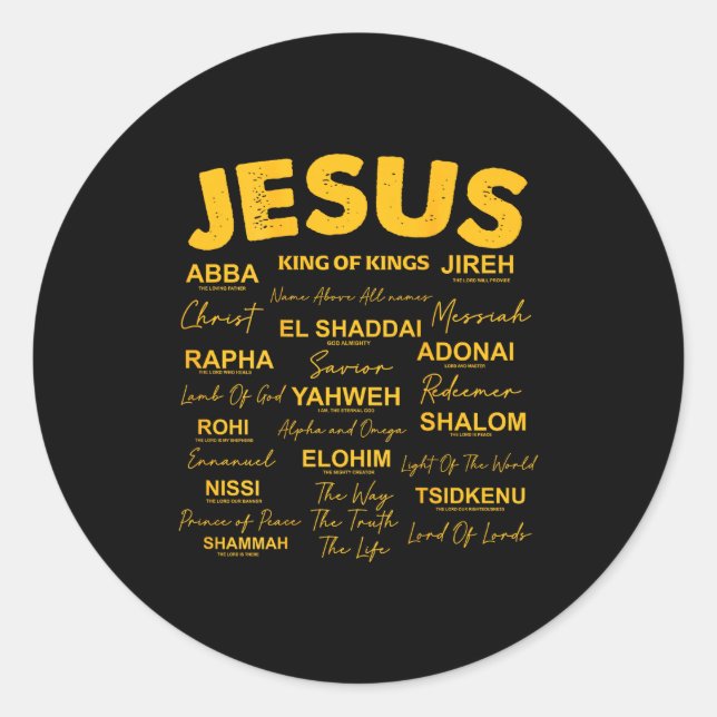 Adesivo Jesus Is King Names Of God Hebrew Jesus Christian  (Frente)