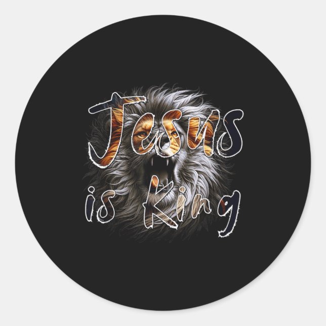 Adesivo Jesus Is King, The Lion Of Judah Striking Christia (Frente)