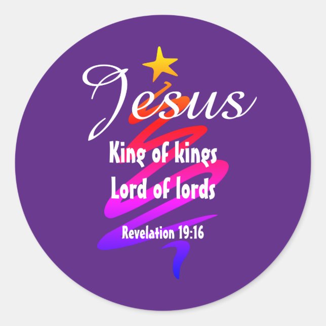 Adesivo JESUS KING OF KINGS Custom Purple Modern (Frente)