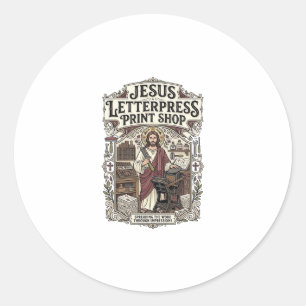 Adesivo Jesus Letterpress Print Shop Jesus Letterpress Pri