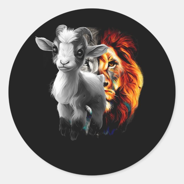 Adesivo Jesus Lion Lamb Christian Lover Deus Christian Rel (Frente)