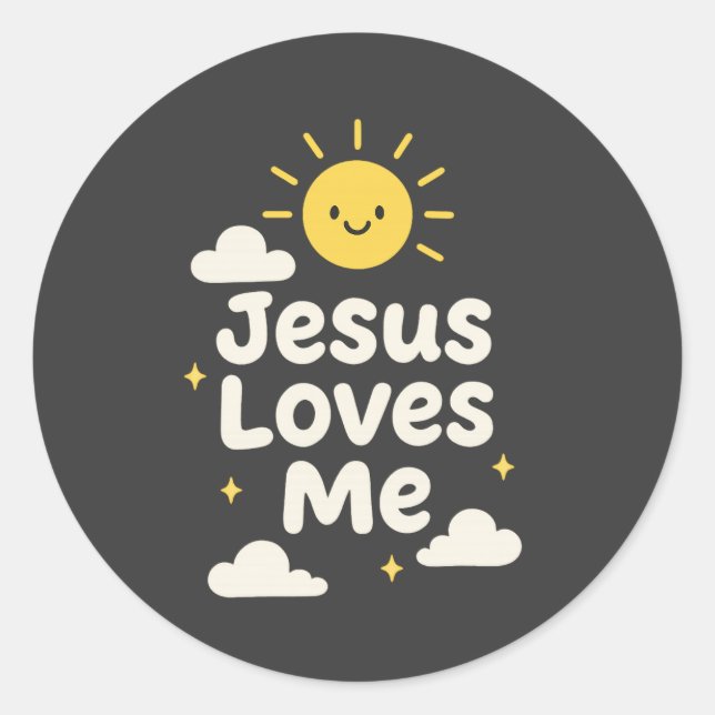 Adesivo Jesus Loves Me Christian Sticker (Frente)