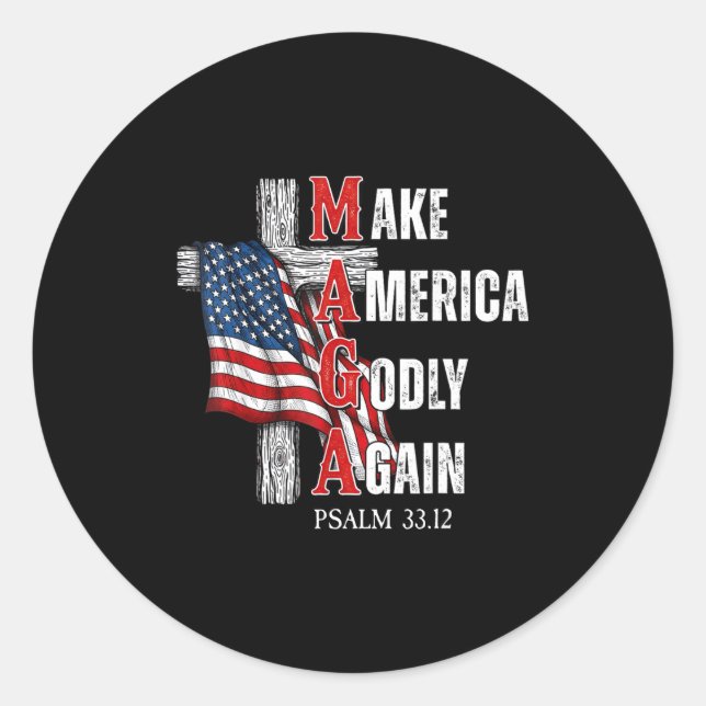 Adesivo Jesus Make America Godly Again American Patriot Ch (Frente)