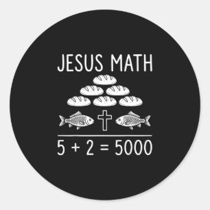 Adesivo Jesus matemática 2 peixes 5 pães alimenta os 5000 